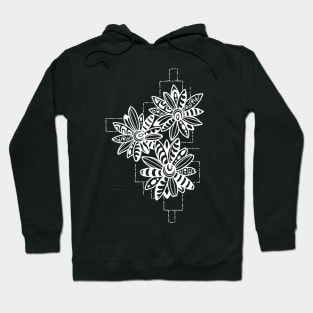 Abstract daisies white Hoodie